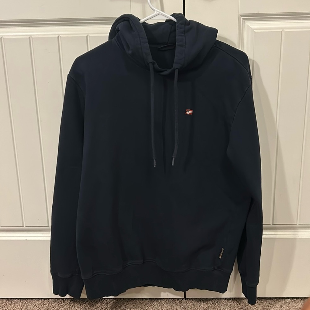 Men’s Napapijri Balis Crew Hoodie Deep Dark Blue